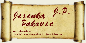 Jesenka Paković vizit kartica